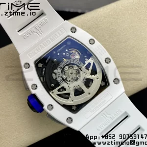 RICHARD MILLERM RM011 Ceramic Case Chrono KVF 1:1 Best Edition Ceramic Bezel Skeleton Dial On Rubber Strap A7750 V3 - Super Clone Watch | 1:1 Best Version