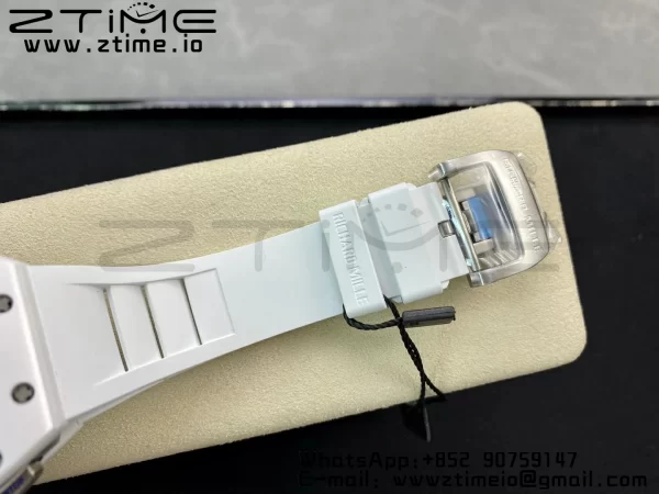 RICHARD MILLERM RM011 Ceramic Case Chrono KVF 1:1 Best Edition Ceramic Bezel Skeleton Dial On Rubber Strap A7750 V3 - Super Clone Watch | 1:1 Best Version