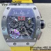RICHARD MILLERM RM011 SS Chrono KVF 1:1 Best Edition クリスタルダイヤル ブラック×イエローラバーストラップ A7750 V3 - スーパークローンウォッチ｜1:1ベストバージョン