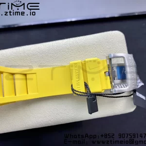 RICHARD MILLERM RM011 SS Chrono KVF 1:1 Best Edition クリスタルダイヤル ブラック×イエローラバーストラップ A7750 V3 - スーパークローンウォッチ｜1:1ベストバージョン