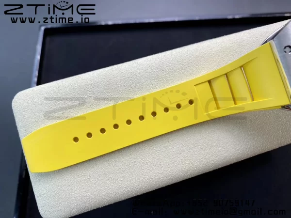 RICHARD MILLERM RM011 SS Chrono KVF 1:1 Best Edition クリスタルダイヤル ブラック×イエローラバーストラップ A7750 V3 - スーパークローンウォッチ｜1:1ベストバージョン