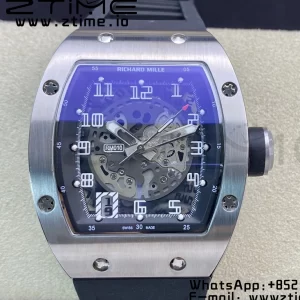 RICHARD MILLERM RM010 SS RMF Best Edition Quadrante nero su cinturino in gomma nera - Orologio super clone - Versione migliore 1:1