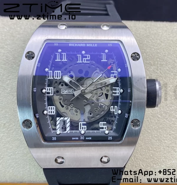 RICHARD MILLERM RM010 SS RMF Best Edition Black Dial on Black Rubber Strap - Super Clone Watch | 1:1 Best Version