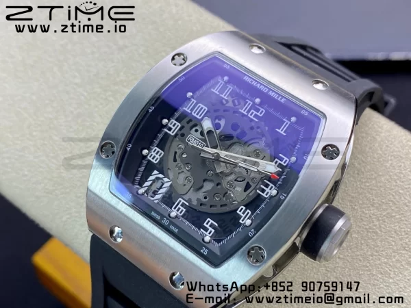 RICHARD MILLERM RM010 SS RMF Best Edition Black Dial on Black Rubber Strap - Super Clone Watch | 1:1 Best Version