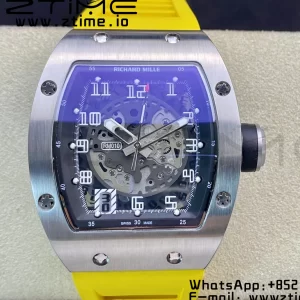 RICHARD MILLERM RM010 SS RMF Best Edition Quadrante nero su cinturino in gomma gialla - Orologio Super Clone | 1:1 Miglior Versione
