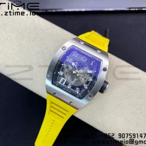 RICHARD MILLERM RM010 SS RMF Best Edition Μαύρο καντράν με κίτρινο λουράκι από καουτσούκ - Super Clone Watch | 1:1 Best Version