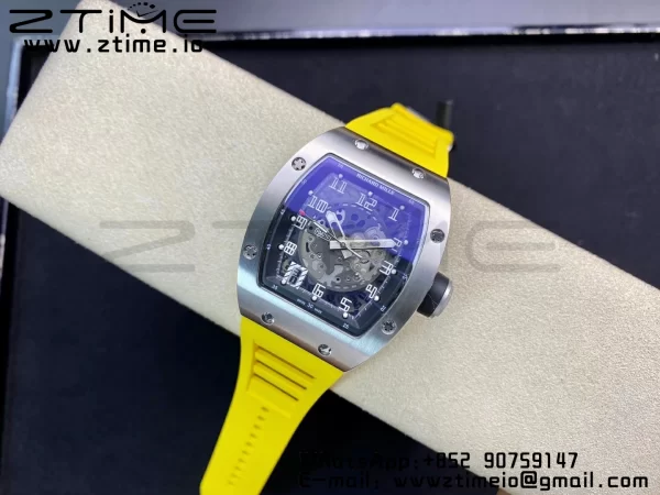 RICHARD MILLERM RM010 SS RMF Best Edition Μαύρο καντράν με κίτρινο λουράκι από καουτσούκ - Super Clone Watch | 1:1 Best Version