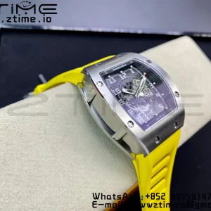 RICHARD MILLERM RM010 SS RMF Best Edition Μαύρο καντράν με κίτρινο λουράκι από καουτσούκ - Super Clone Watch | 1:1 Best Version