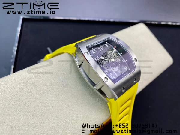 RICHARD MILLERM RM010 SS RMF Best Edition Μαύρο καντράν με κίτρινο λουράκι από καουτσούκ - Super Clone Watch | 1:1 Best Version