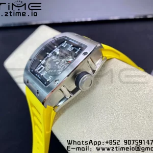 RICHARD MILLERM RM010 SS RMF Best Edition Μαύρο καντράν με κίτρινο λουράκι από καουτσούκ - Super Clone Watch | 1:1 Best Version