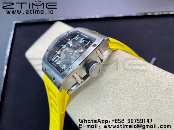 RICHARD MILLERM RM010 SS RMF Best Edition Μαύρο καντράν με κίτρινο λουράκι από καουτσούκ - Super Clone Watch | 1:1 Best Version