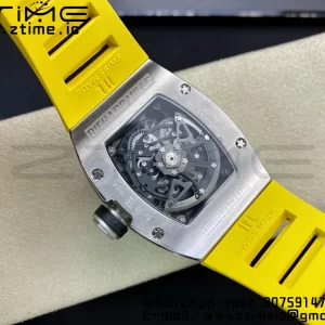 RICHARD MILLERM RM010 SS RMF Best Edition Μαύρο καντράν με κίτρινο λουράκι από καουτσούκ - Super Clone Watch | 1:1 Best Version
