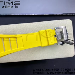 RICHARD MILLERM RM010 SS RMF Best Edition Μαύρο καντράν με κίτρινο λουράκι από καουτσούκ - Super Clone Watch | 1:1 Best Version