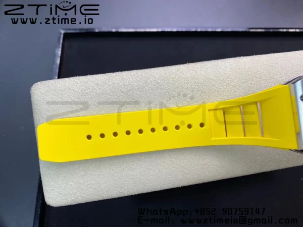 RICHARD MILLERM RM010 SS RMF Best Edition Μαύρο καντράν με κίτρινο λουράκι από καουτσούκ - Super Clone Watch | 1:1 Best Version