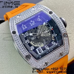 RICHARD MILLERM RM010 SS RMF Best Edition Black Dial on Orange Rubber Strap - Super Clone Watch | 1:1 Best Version
