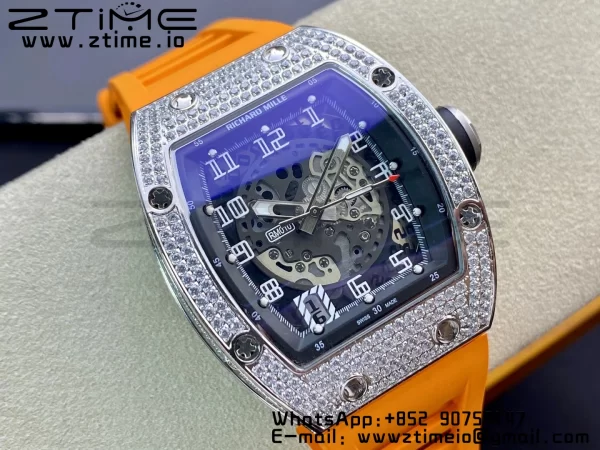 RICHARD MILLERM RM010 SS RMF Best Edition Black Dial on Orange Rubber Strap - Super Clone Watch | 1:1 Best Version