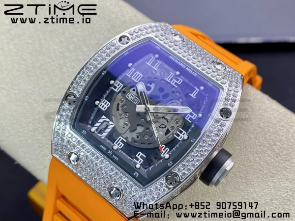 RICHARD MILLERM RM010 SS RMF Best Edition Black Dial on Orange Rubber Strap - Super Clone Watch | 1:1 Best Version