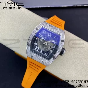 RICHARD MILLERM RM010 SS RMF Best Edition Black Dial on Orange Rubber Strap - Super Clone Watch | 1:1 Best Version