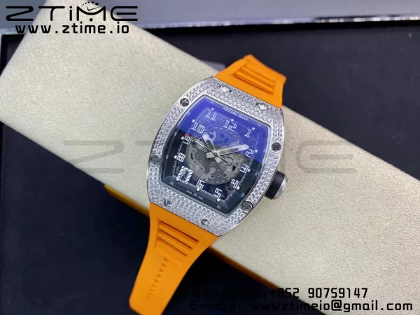 RICHARD MILLERM RM010 SS RMF Best Edition Black Dial on Orange Rubber Strap - Super Clone Watch | 1:1 Best Version