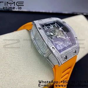 RICHARD MILLERM RM010 SS RMF Best Edition Black Dial on Orange Rubber Strap - Super Clone Watch | 1:1 Best Version