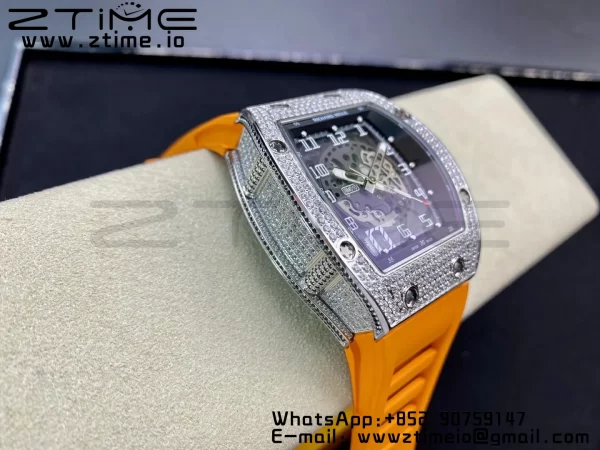 RICHARD MILLERM RM010 SS RMF Best Edition Black Dial on Orange Rubber Strap - Super Clone Watch | 1:1 Best Version
