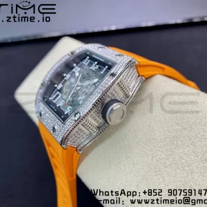 RICHARD MILLERM RM010 SS RMF Best Edition Black Dial on Orange Rubber Strap - Super Clone Watch | 1:1 Best Version