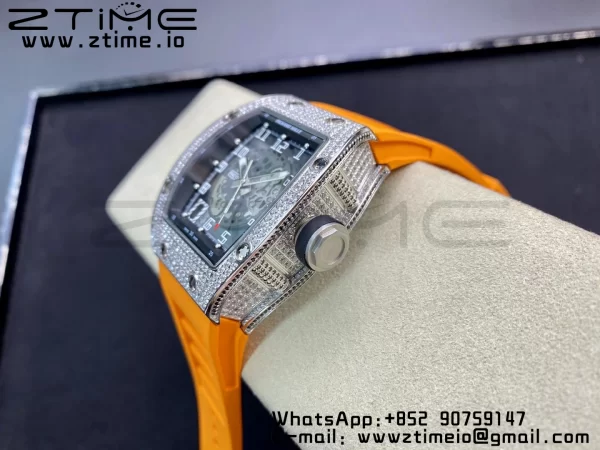RICHARD MILLERM RM010 SS RMF Best Edition Black Dial on Orange Rubber Strap - Super Clone Watch | 1:1 Best Version