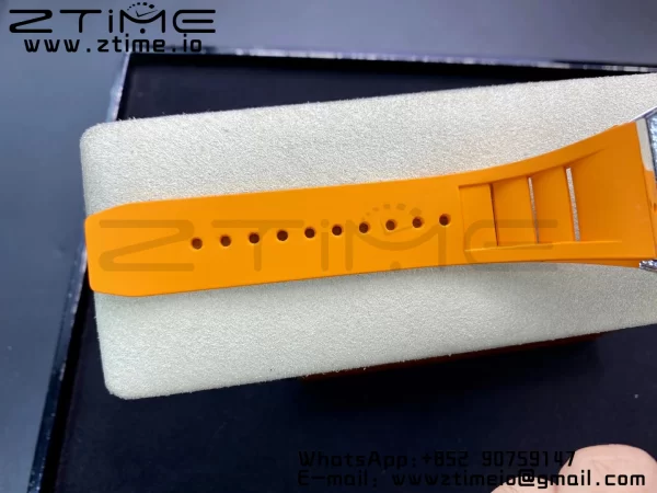 RICHARD MILLERM RM010 SS RMF Best Edition Black Dial on Orange Rubber Strap - Super Clone Watch | 1:1 Best Version