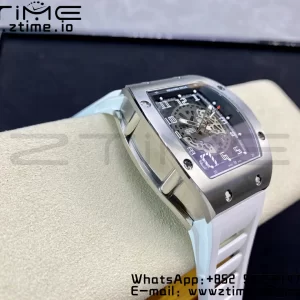 RICHARD MILLERM RM010 SS RMF Best Edition Μαύρο καντράν με λευκό λουράκι από καουτσούκ - Super Clone Watch | 1:1 Best Version