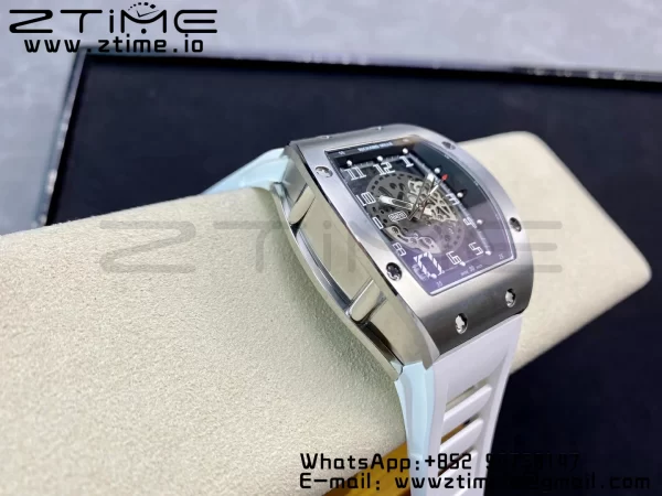 RICHARD MILLERM RM010 SS RMF Best Edition Μαύρο καντράν με λευκό λουράκι από καουτσούκ - Super Clone Watch | 1:1 Best Version