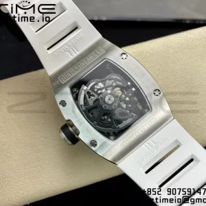 RICHARD MILLERM RM010 SS RMF Best Edition Μαύρο καντράν με λευκό λουράκι από καουτσούκ - Super Clone Watch | 1:1 Best Version