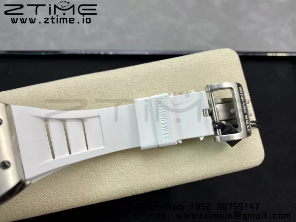 RICHARD MILLERM RM010 SS RMF Best Edition Μαύρο καντράν με λευκό λουράκι από καουτσούκ - Super Clone Watch | 1:1 Best Version