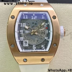 RICHARD MILLERM RM010 RG RMF Best Edition Quadrante nero su cinturino in gomma bianca - Orologio super clone - Versione migliore 1:1