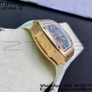 RICHARD MILLERM RM010 RG RMF ベストエディション ブラックダイアル ホワイトラバーストラップ - スーパークローンウォッチ｜1:1ベストバージョン