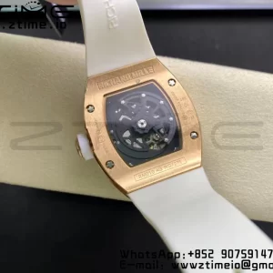 RICHARD MILLERM RM010 RG RMF ベストエディション ブラックダイアル ホワイトラバーストラップ - スーパークローンウォッチ｜1:1ベストバージョン