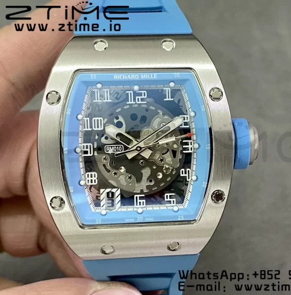 RICHARD MILLERM RM010 SS RMF ベストエディション ブラックダイアル ブルーラバーストラップ - スーパークローンウォッチ｜1:1ベストバージョン