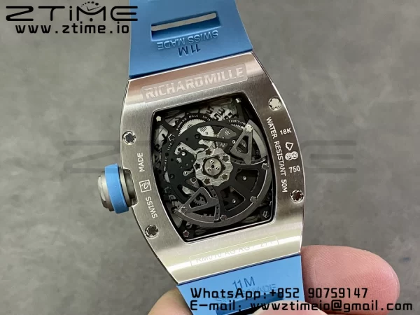 RICHARD MILLERM RM010 SS RMF ベストエディション ブラックダイアル ブルーラバーストラップ - スーパークローンウォッチ｜1:1ベストバージョン