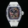 RICHARD MILLERM RM57 Transparent Tourbillon RMF Best Edition Red Dragon Eagle Dial σε διαφανές λουράκι από καουτσούκ - Super Clone Watch | 1:1 Best Version