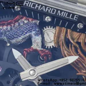 RICHARD MILLERM RM57 Transparent Tourbillon RMF Best Edition Red Dragon Eagle Dial on Transparent Rubber Strap - Super Clone Watch | 1:1 Best Version