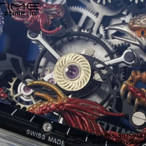 RICHARD MILLERM RM57 Transparent Tourbillon RMF Best Edition Red Dragon Eagle Dial on Transparent Rubber Strap - Super Clone Watch | 1:1 Best Version