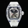 RICHARD MILLERM RM57 Transparent Tourbillon RMF Best Edition Quadrante argento Dragon Eagle su cinturino in gomma trasparente - Orologio super clone | 1:1 Best Version