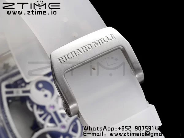 RICHARD MILLERM RM57 Transparent Tourbillon RMF Best Edition Silver Dragon Eagle Dial on Transparent Rubber Strap - Super Clone Watch | 1:1 Best Version