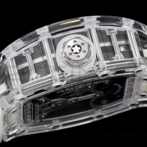 RICHARD MILLERM RM57 Transparent Tourbillon RMF Best Edition Silver Dragon Eagle Dial on Transparent Rubber Strap - Super Clone Watch | 1:1 Best Version