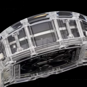 RICHARD MILLERM RM57 Transparent Tourbillon RMF Best Edition Silver Dragon Eagle Dial on Transparent Rubber Strap - Super Clone Watch | 1:1 Best Version