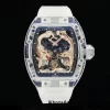 RICHARD MILLERM RM57 トランスペアレント・トゥールビヨン RMF ベスト・エディション ゴールド・ドラゴン・イーグル・ダイアル、トランスペアレント・ラバーストラップ - スーパークローン・ウォッチ｜1:1 ベスト・バージョン