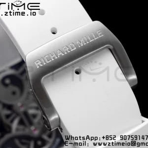 RICHARD MILLERM RM51 Transparent Tourbillon RMF ベストエディション RG タイガー/ドラゴンダイアル ホワイトラバーストラップ - スーパークローンウォッチ｜1:1 ベストバージョン
