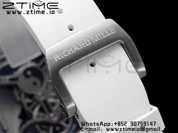 RICHARD MILLERM RM51 Transparent Tourbillon RMF ベストエディション RG タイガー/ドラゴンダイアル ホワイトラバーストラップ - スーパークローンウォッチ｜1:1 ベストバージョン