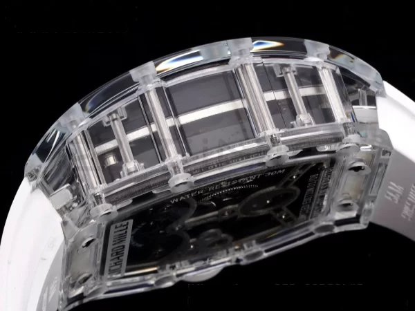 RICHARD MILLERM RM51 Transparent Tourbillon RMF ベストエディション RG タイガー/ドラゴンダイアル ホワイトラバーストラップ - スーパークローンウォッチ｜1:1 ベストバージョン
