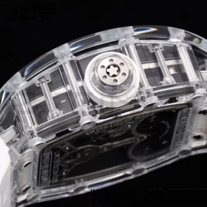 RICHARD MILLERM RM51 Transparent Tourbillon RMF ベストエディション RG タイガー/ドラゴンダイアル ホワイトラバーストラップ - スーパークローンウォッチ｜1:1 ベストバージョン