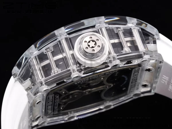 RICHARD MILLERM RM51 Transparent Tourbillon RMF ベストエディション RG タイガー/ドラゴンダイアル ホワイトラバーストラップ - スーパークローンウォッチ｜1:1 ベストバージョン